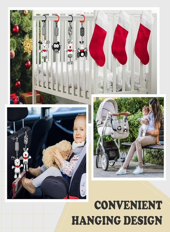 Slipps Baby Toy Cartoon Animal Stuffed Hanging Rattle Toys, Baby Bed Crib Car Seat Travel Stroller Soft Plush Toys with Wind Chimes, Birthday Gift for Newborn 0-18 Month (Pack of 3) - Image 3